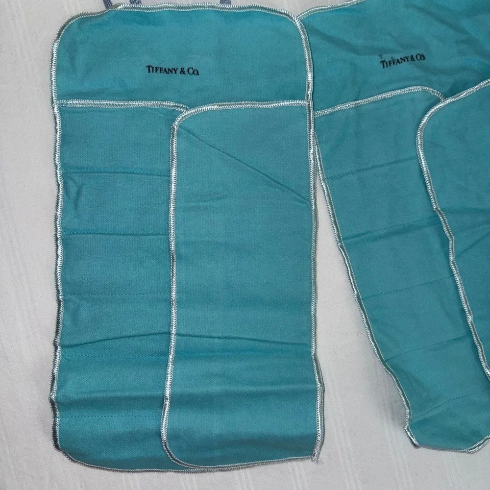 Tiffany & Co Blue Flannel Silverware Storage Silver Anti Tarnish Cloth Set of 2‎